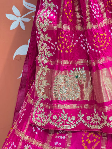 GAZI SILK ZARDOZI GOTA PATTI LEHENGA