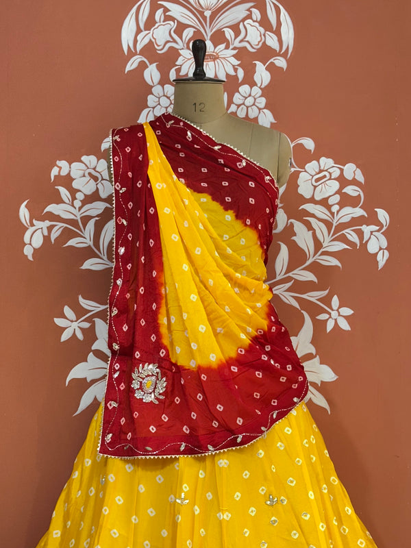 CHINON HANDWORK BHANDEJ LEHENGA