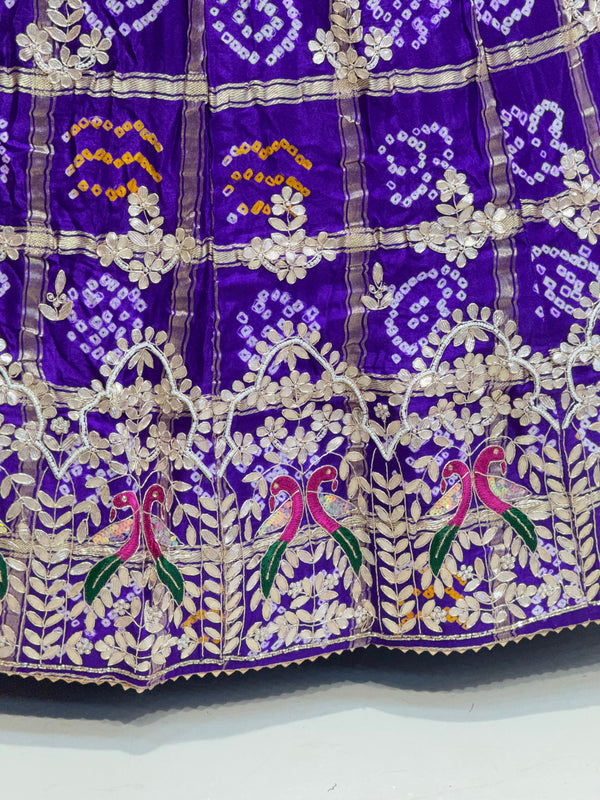 GAZI SILK ZARDOZI GOTA PATTI LEHENGA