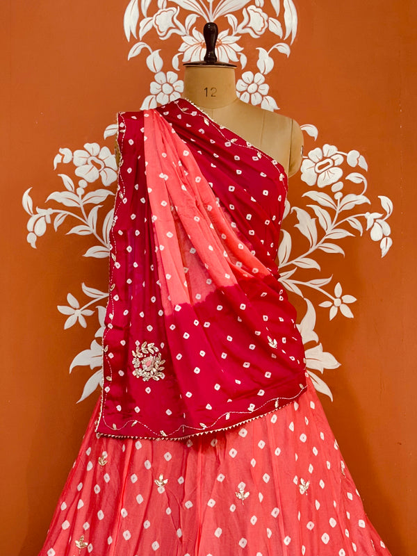 CHINON HANDWORK BHANDEJ LEHENGA
