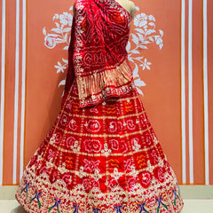GAZI SILK ZARDOZI GOTA PATTI LEHENGA