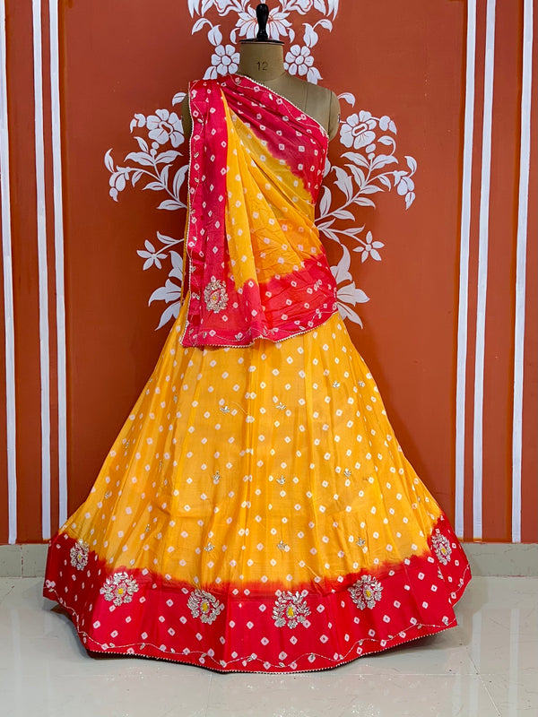 CHINON HANDWORK BHANDEJ LEHENGA