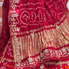 GAZI SILK ZARDOZI GOTA PATTI LEHENGA