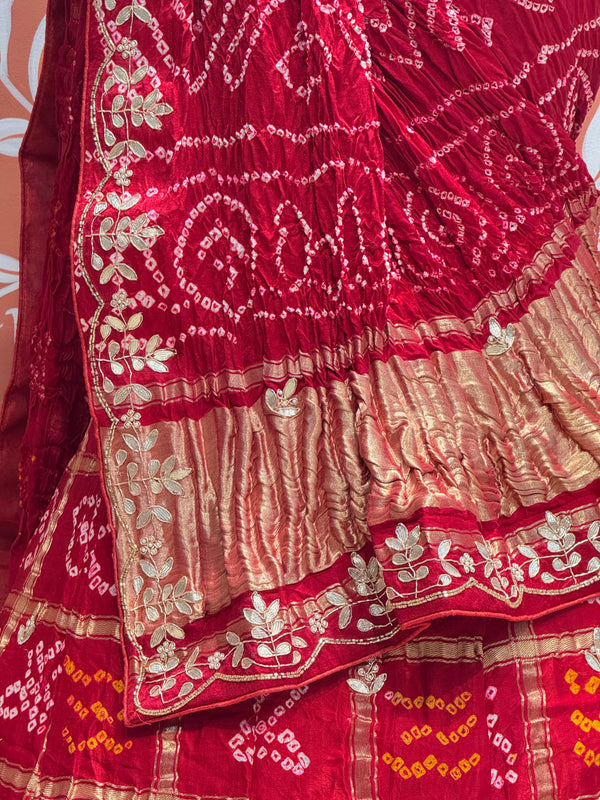 GAZI SILK ZARDOZI GOTA PATTI LEHENGA