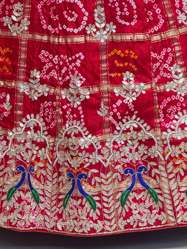 GAZI SILK ZARDOZI GOTA PATTI LEHENGA