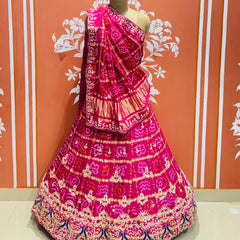 GAZI SILK ZARDOZI GOTA PATTI LEHENGA