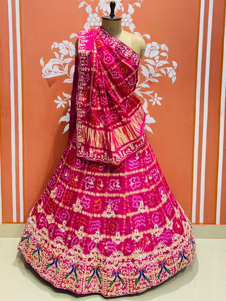 GAZI SILK ZARDOZI GOTA PATTI LEHENGA