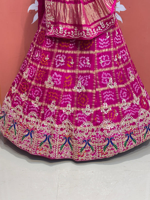 GAZI SILK ZARDOZI GOTA PATTI LEHENGA