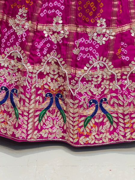 GAZI SILK ZARDOZI GOTA PATTI LEHENGA