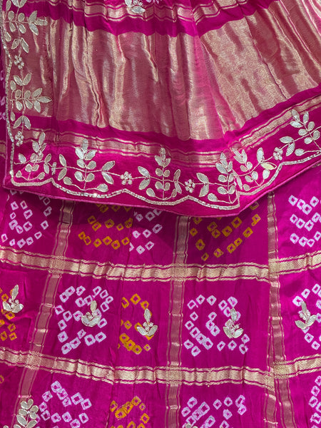 GAZI SILK ZARDOZI GOTA PATTI LEHENGA