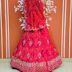 60GM GEORGETTE BANDHANI HANDWORK LEHENGA