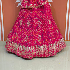 60GM GEORGETTE BANDHANI HANDWORK LEHENGA