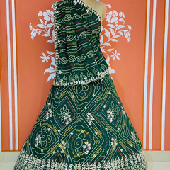 60GM GEORGETTE BANDHANI HANDWORK LEHENGA