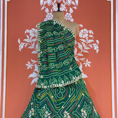 60GM GEORGETTE BANDHANI HANDWORK LEHENGA