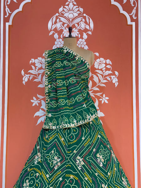 60GM GEORGETTE BANDHANI HANDWORK LEHENGA