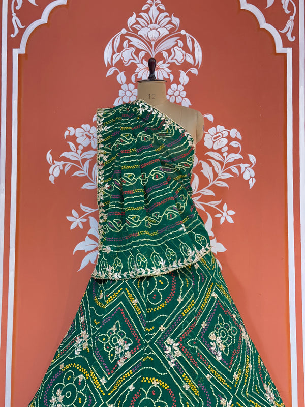 60GM GEORGETTE BANDHANI HANDWORK LEHENGA