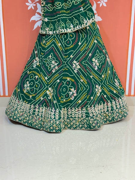 60GM GEORGETTE BANDHANI HANDWORK LEHENGA