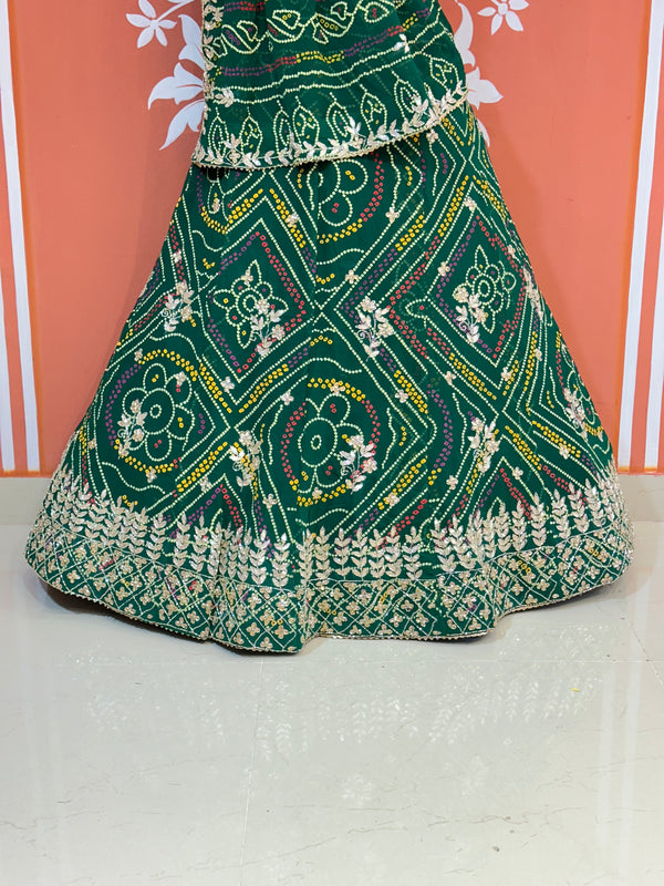 60GM GEORGETTE BANDHANI HANDWORK LEHENGA