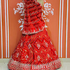 60GM GEORGETTE BANDHANI HANDWORK LEHENGA