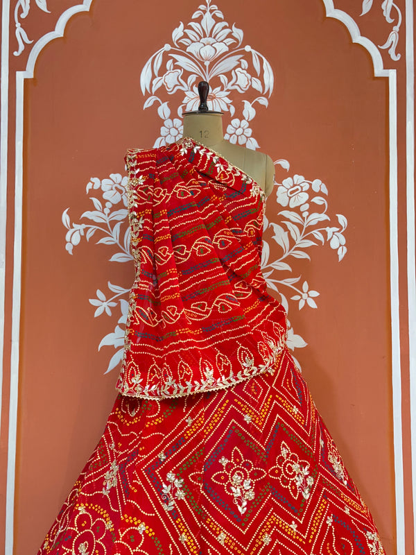 60GM GEORGETTE BANDHANI HANDWORK LEHENGA