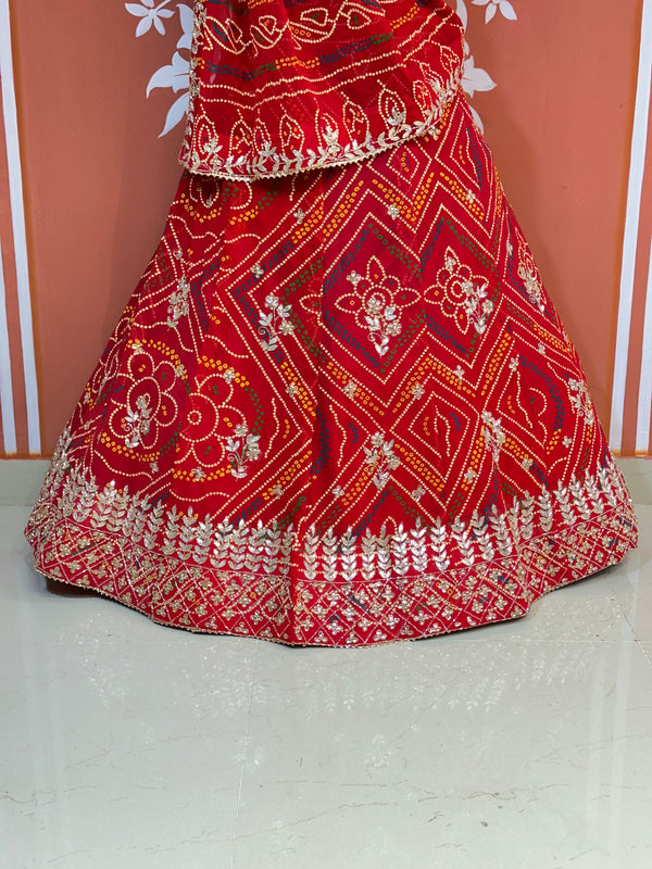 60GM GEORGETTE BANDHANI HANDWORK LEHENGA