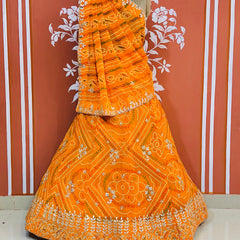 60GM GEORGETTE BANDHANI HANDWORK LEHENGA
