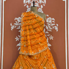 60GM GEORGETTE BANDHANI HANDWORK LEHENGA