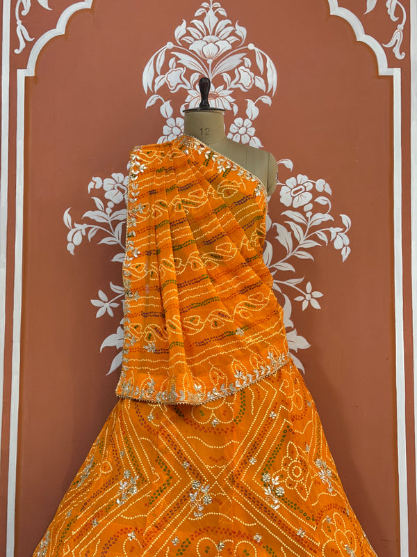 60GM GEORGETTE BANDHANI HANDWORK LEHENGA