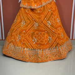 60GM GEORGETTE BANDHANI HANDWORK LEHENGA