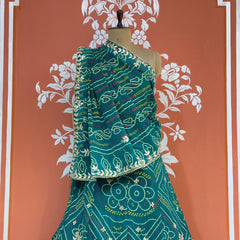 60GM GEORGETTE BANDHANI HANDWORK LEHENGA