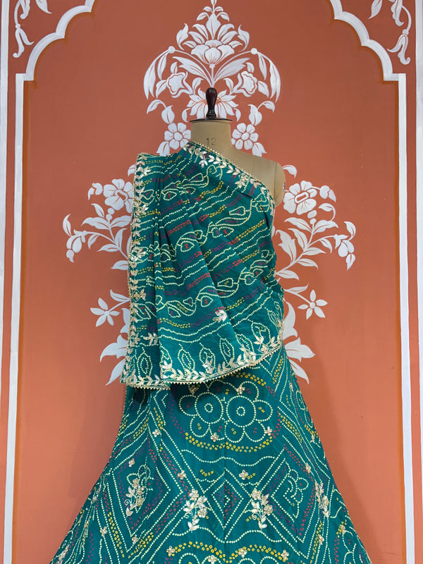 60GM GEORGETTE BANDHANI HANDWORK LEHENGA