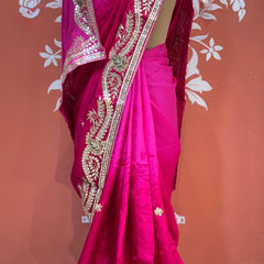 PURE UPADA SILK HANDWORK GOTA PATTI SAREE