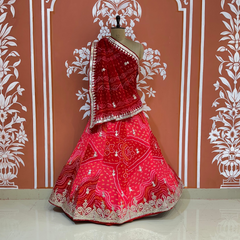 PURE CRAPRE SILK BHANDEJ LEHENGA