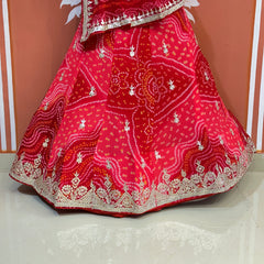 PURE CRAPRE SILK BHANDEJ LEHENGA