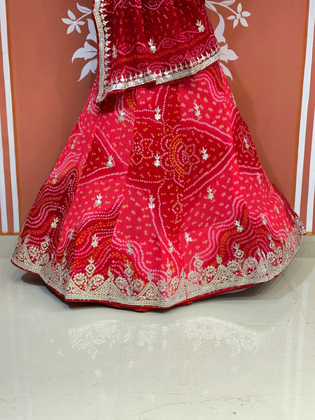 PURE CRAPRE SILK BHANDEJ LEHENGA