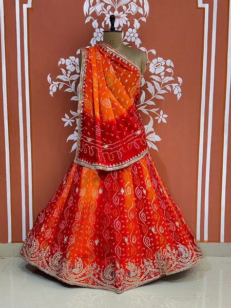 PURE CRAPRE SILK BHANDEJ LEHENGA