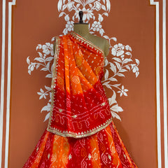 PURE CRAPRE SILK BHANDEJ LEHENGA