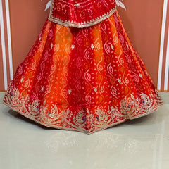 PURE CRAPRE SILK BHANDEJ LEHENGA