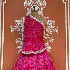 PURE CRAPRE SILK BHANDEJ LEHENGA