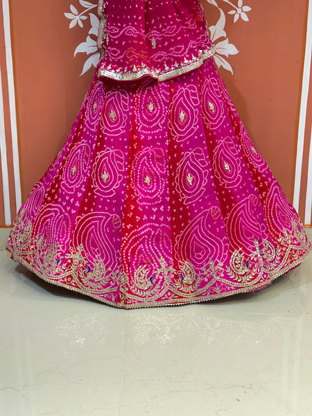 PURE CRAPRE SILK BHANDEJ LEHENGA