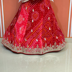 PURE CRAPRE SILK BHANDEJ LEHENGA
