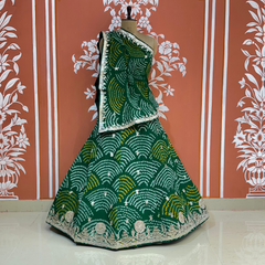 PURE CRAPRE SILK BHANDEJ LEHENGA
