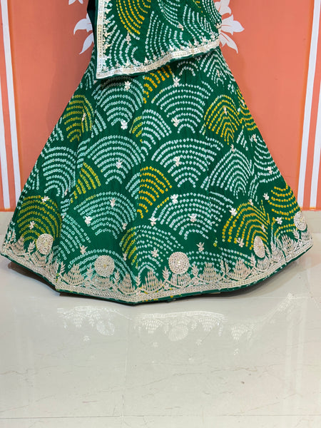PURE CRAPRE SILK BHANDEJ LEHENGA