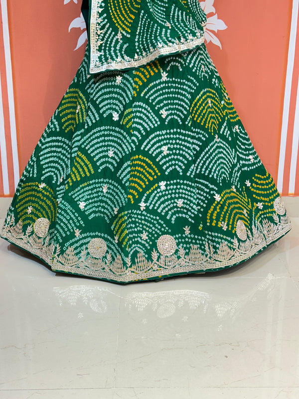 PURE CRAPRE SILK BHANDEJ LEHENGA