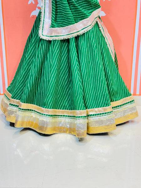 GEORGETTE GOLDEN SILVER WORK EXTRA FLARED LEHENGA