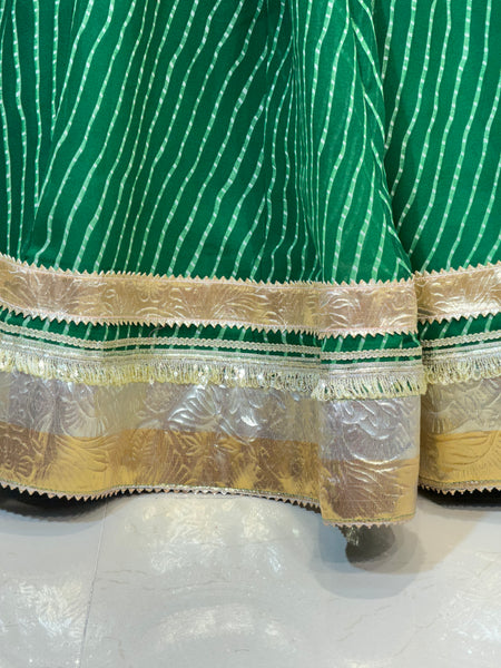 GEORGETTE GOLDEN SILVER WORK EXTRA FLARED LEHENGA