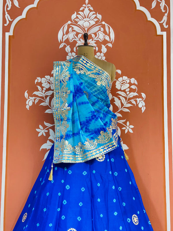 CHINON SHIBORI HANDWORK GOTA PATTI LEHENGA