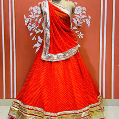 GEORGETTE GOLDEN SILVER WORK EXTRA FLARED LEHENGA