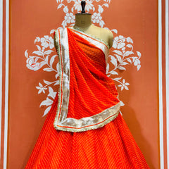 GEORGETTE GOLDEN SILVER WORK EXTRA FLARED LEHENGA