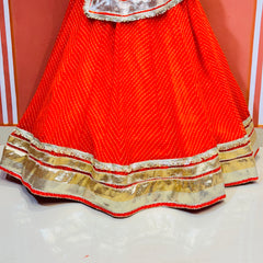 GEORGETTE GOLDEN SILVER WORK EXTRA FLARED LEHENGA
